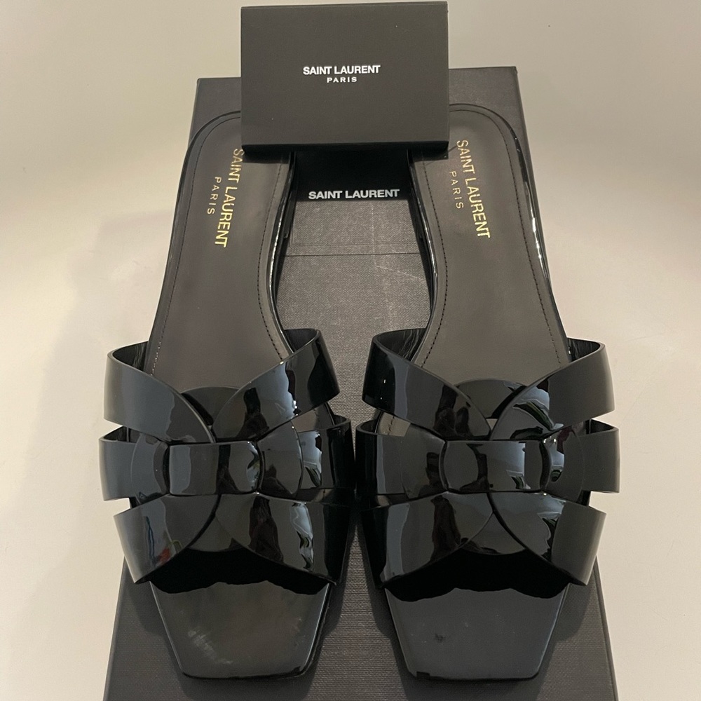 YSL Saint Laurent Nu Pieds Slide Sandal Shoes EU 38.5
